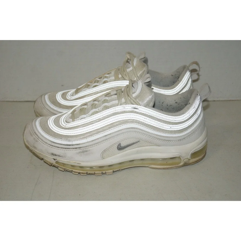 Nike Air Max 97 Triple White Wolf‎ Gray Men's Size 10 Sneakers Shoes 921826-101